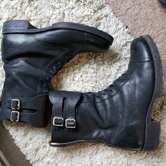 strap combat boots